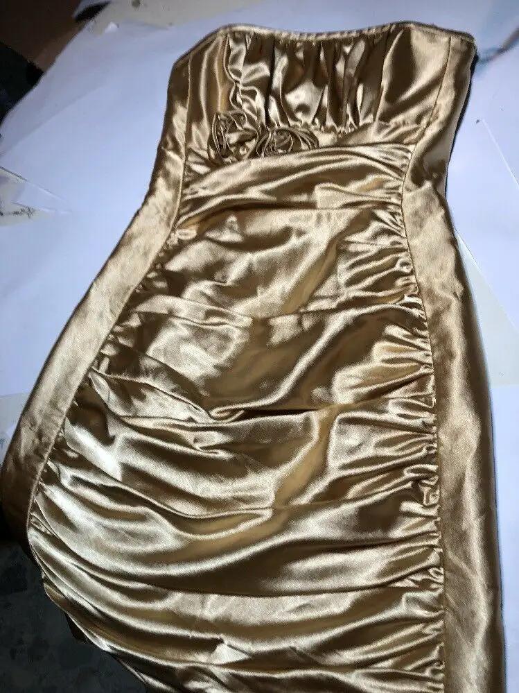 Jessica McClintock Gunne Sax Homecoming Formal Prom Dress 94Flare Gold Sequins by Jessica McClintock