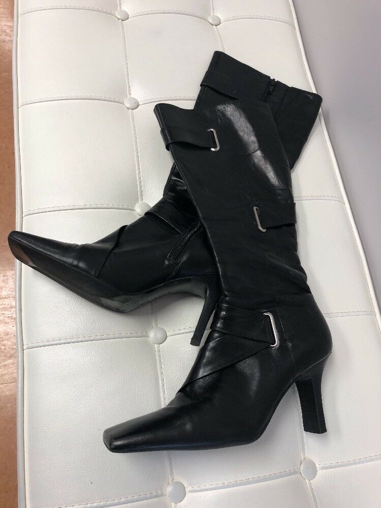 Mint in the Box Giani Bernini Memory Foam Black Leather Boots Sz8.5Med. VGC