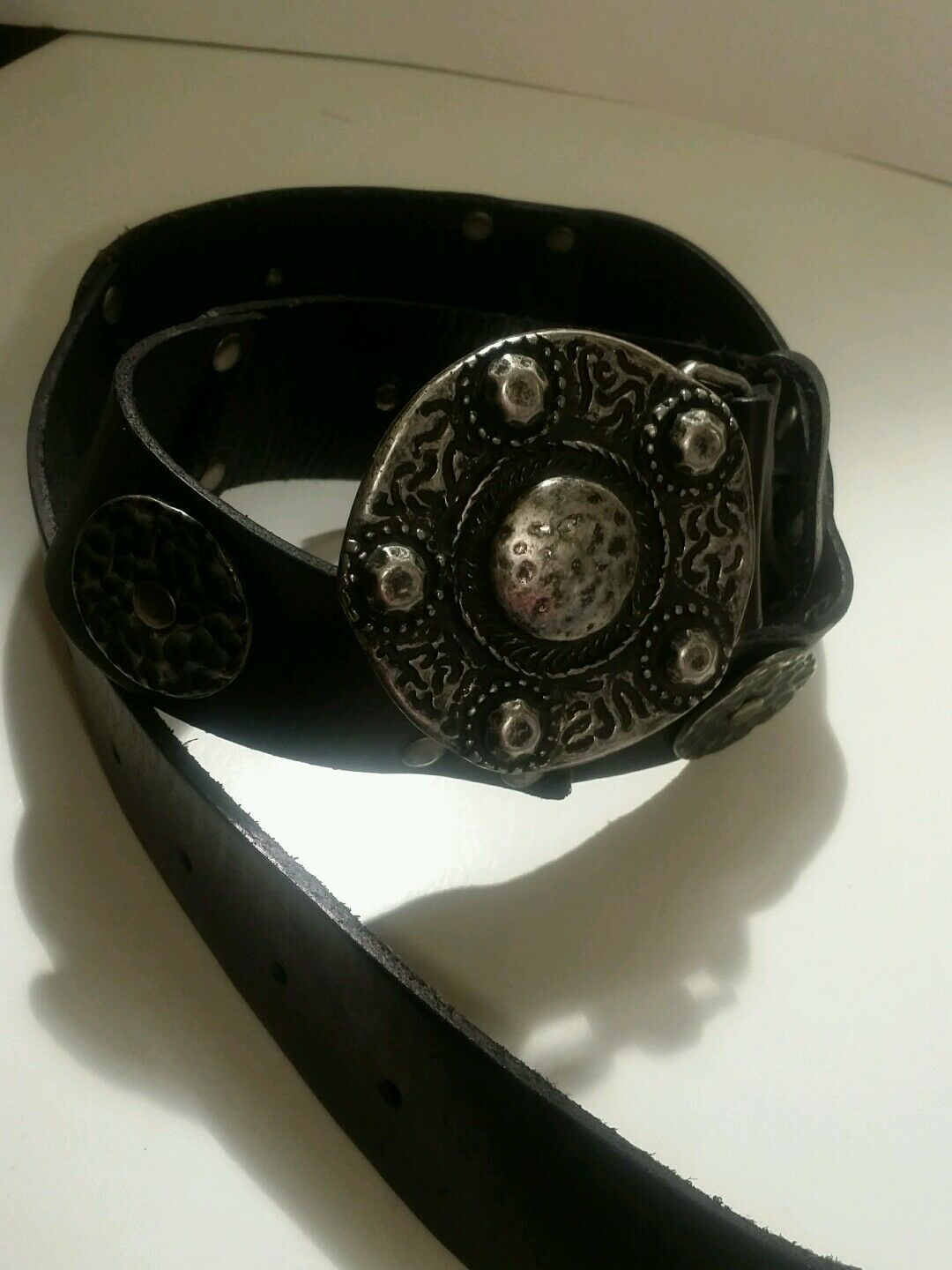 limited express genuine black leather with silver hardware size m