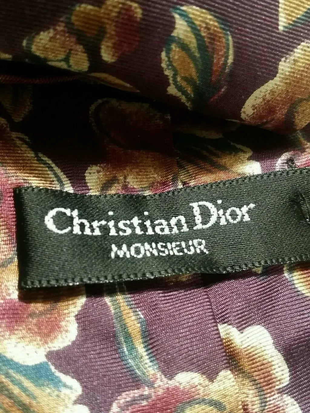Christian Dior Monsieur Men Silk Neck Tie Multi Color Floral by Christian Dior