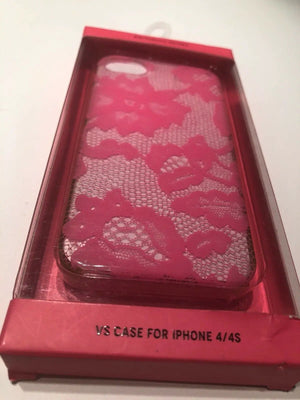 1 Victoria's Secret BLACK FLORAL LACE iPhone 5 5s Phone Hard Case Pink LOGO