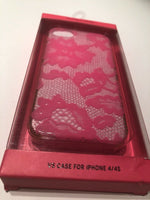 1 Victoria's Secret BLACK FLORAL LACE iPhone 5 5s Phone Hard Case Pink LOGO