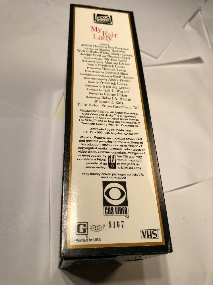 My Fair Lady Movie Video VHS Tape Double Cassette SEALED NEW Audrey Hepburn
