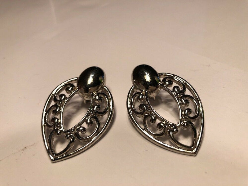 Silver Vintage Codtume Clipnon Earrings
