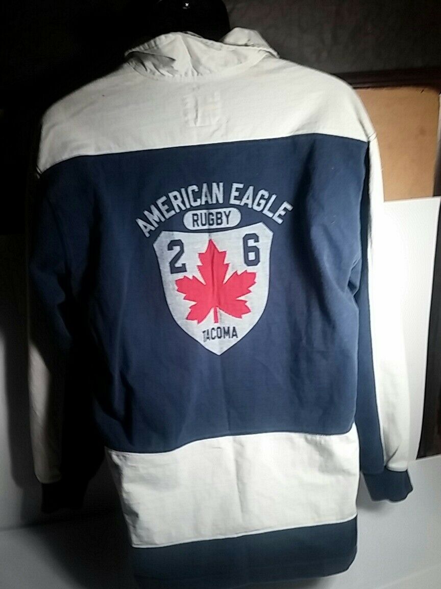100% Cotton American Eagle Outfitters, sz. large Vintage Rugby sweater, RN54485.