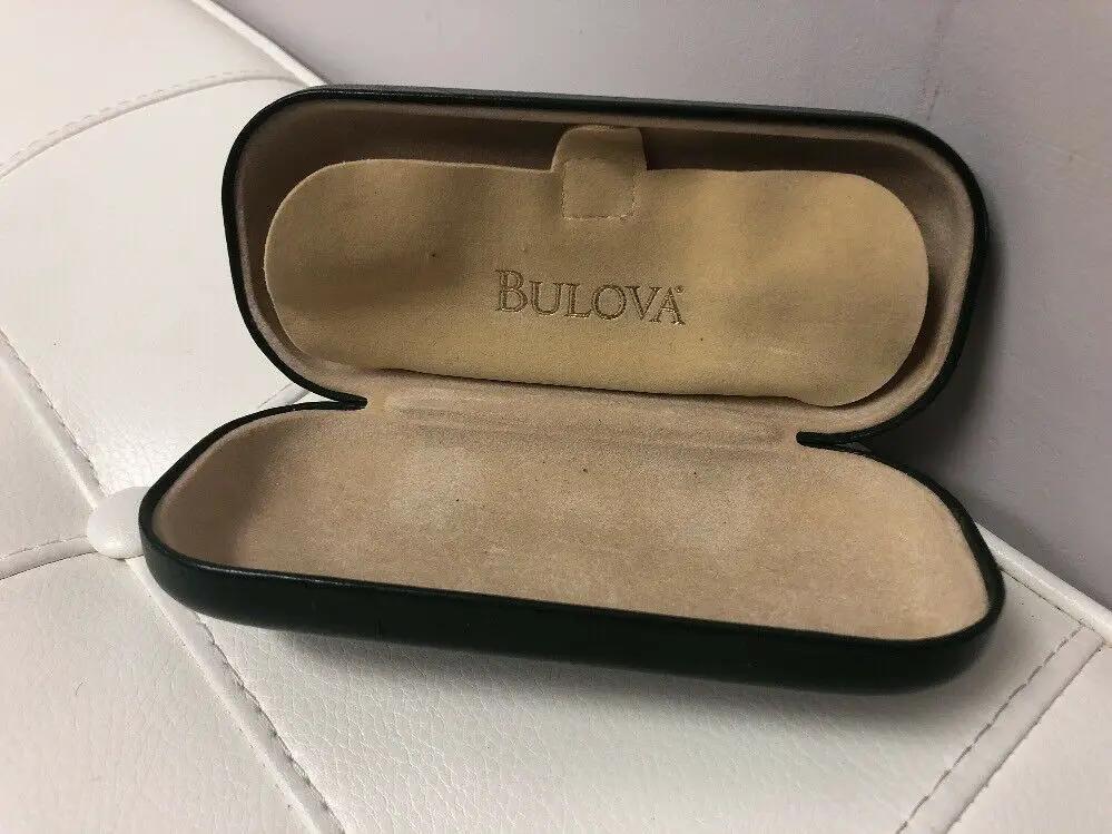 BULOVA Gray Sunglass Empty Case ONLY Eyeglass Clamshell White by Bulova