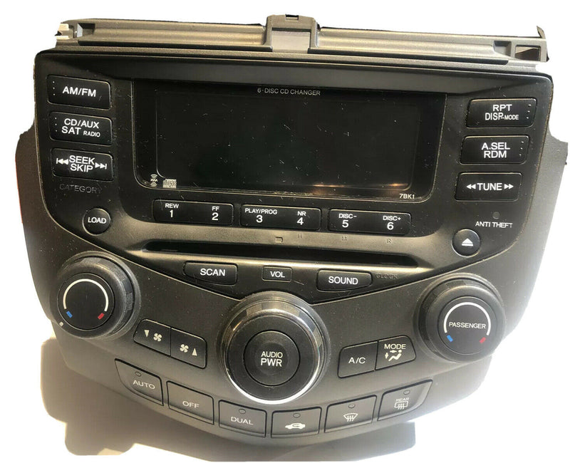 2003-2007 HONDA ACCORD OEM 6disc CD Radio Player 7BY1 DUALClimate Control