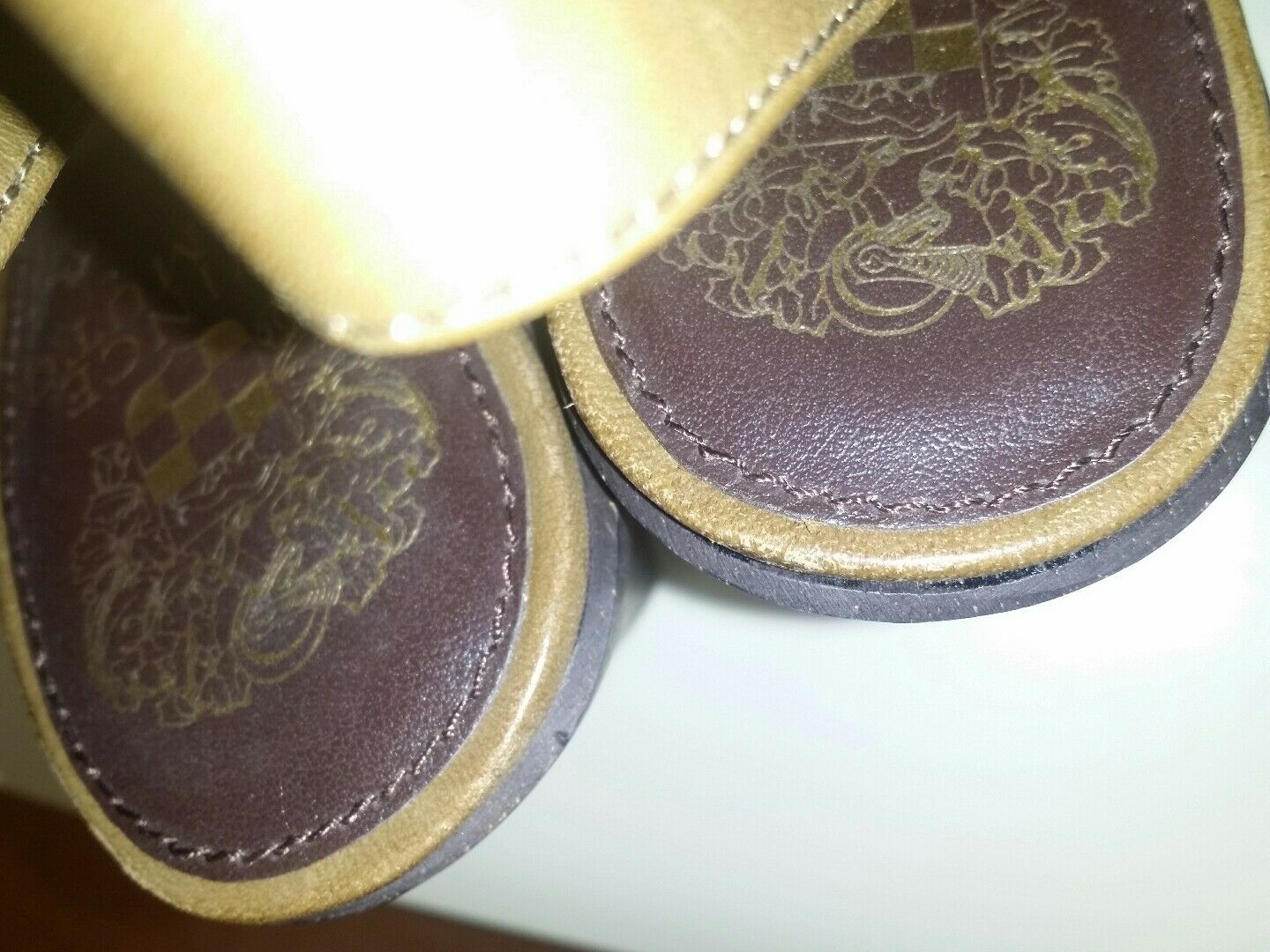 Vince Camuto "Catey" Army Green Vachetta Leather Heels Size 7 M Very Nice $110