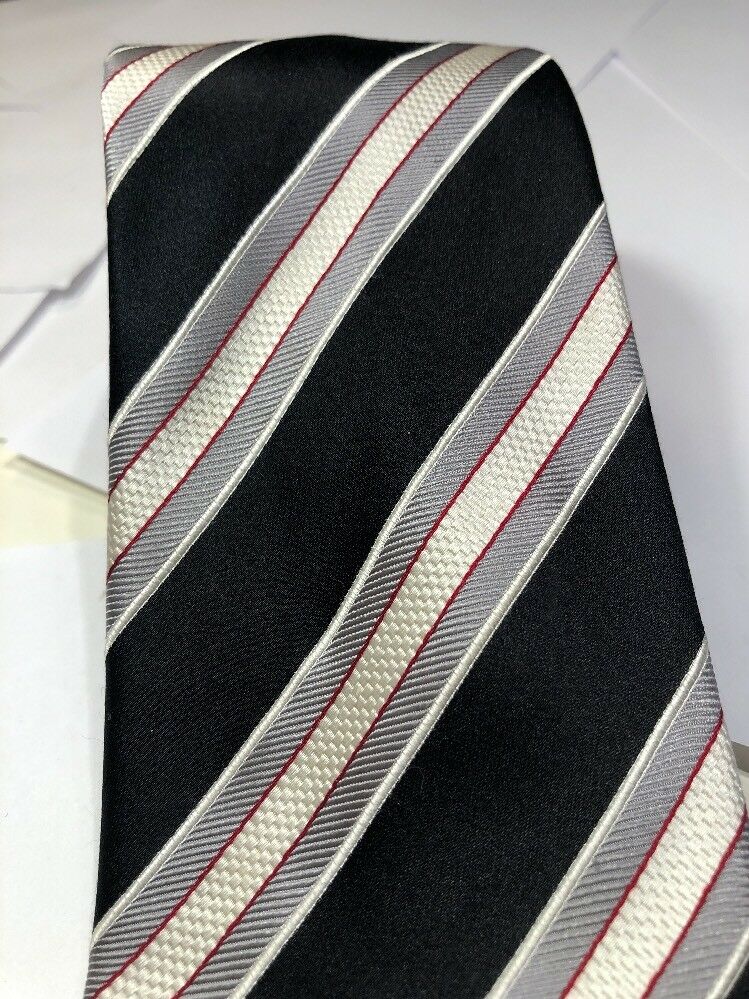 Donald J. Trump Tie 100% Silk Black & White Striped