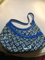 Vera Bradley Frill HOTSY TOTSY HOBO shoulder Purse Bag Blue Lagoon EUC