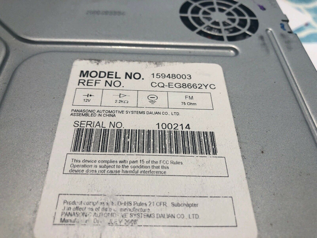2007-2008-2009 Cadillac DTS SRX Radio AM FM 6 Disc CD Aux Input 25818944 OEM