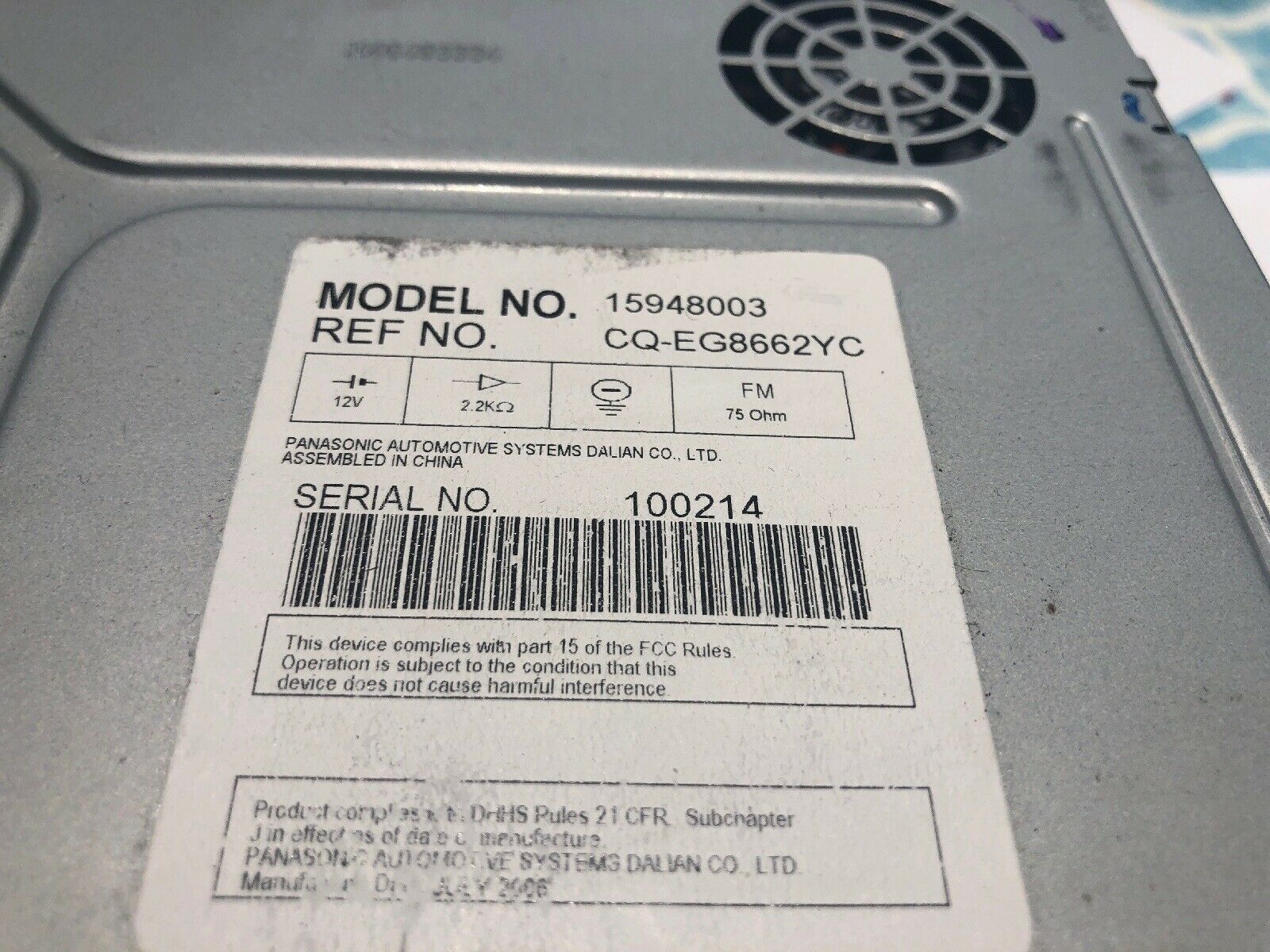 2007-2008-2009 Cadillac DTS SRX Radio AM FM 6 Disc CD Aux Input 25818944 OEM
