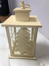 Christmas Woodland Lantern Candle Holder Pre-Lit Lighted Metal Batteries Not Inc