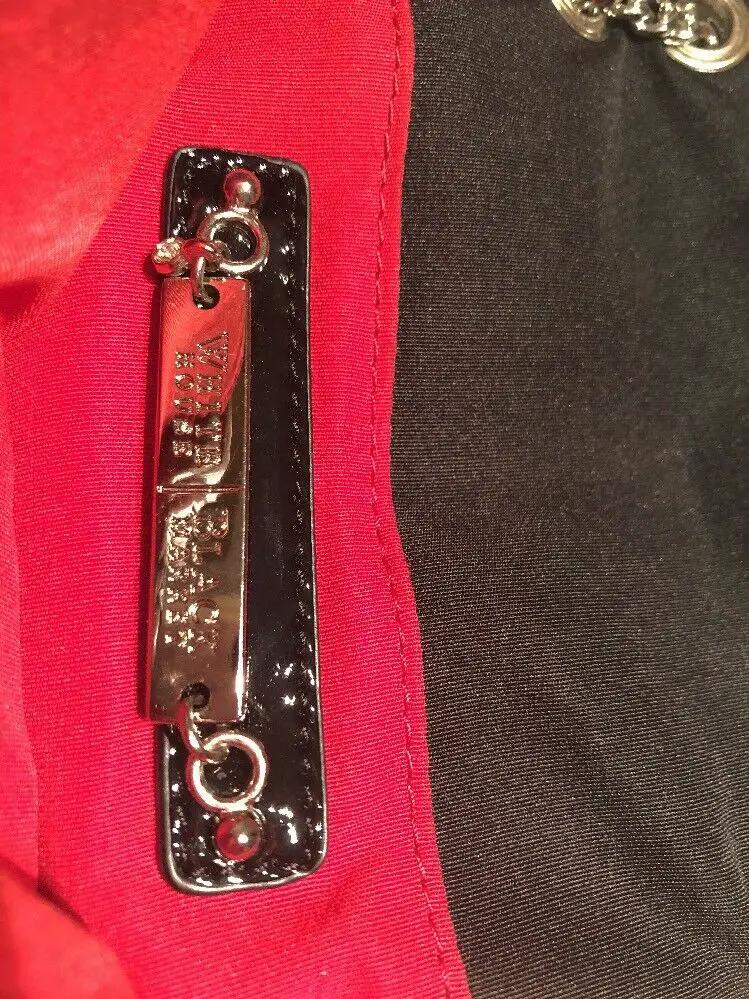 Faux Hair Silver Design Black Silver Chainn shoulder Strap by Leather Goods