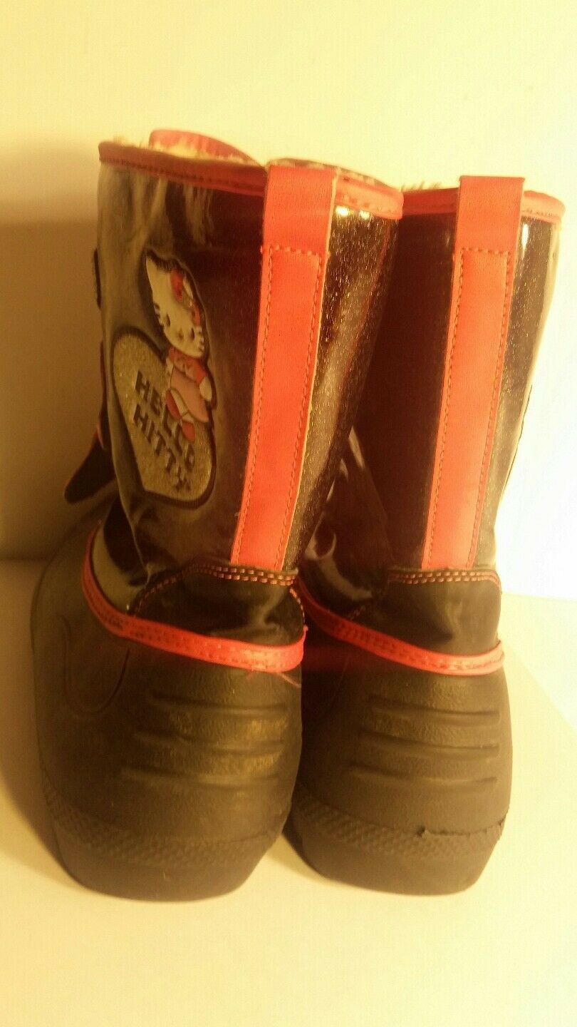 Girls boot, Hello Kitty, USA size 5, black & pink, EUR 37.5, MEX 24 (550418889).