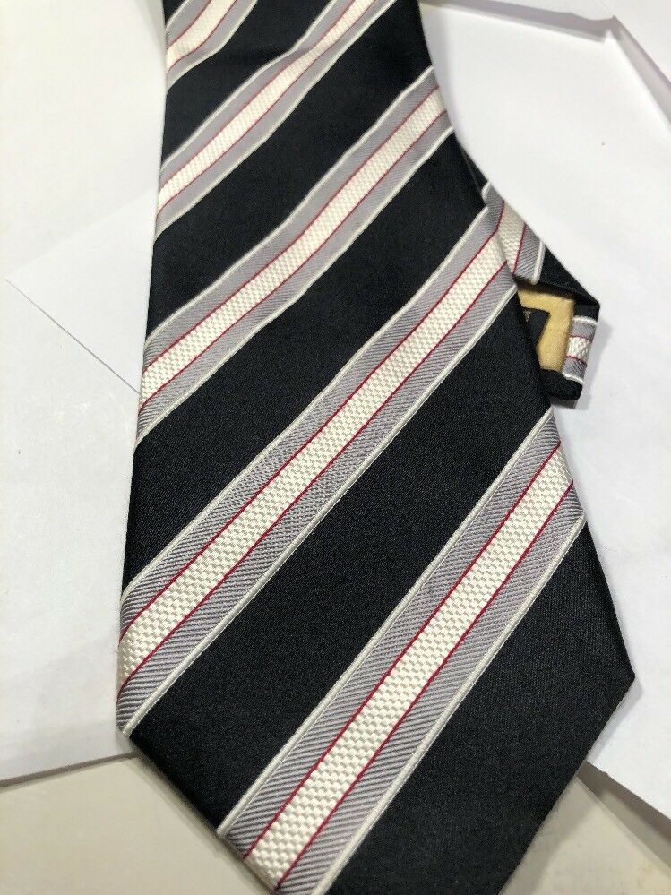 Donald J. Trump Tie 100% Silk Black & White Striped