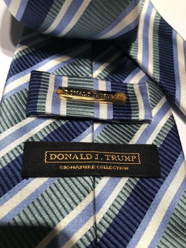 Men's Donald J. Trump Striped Blue Silk Neck tie Made in China