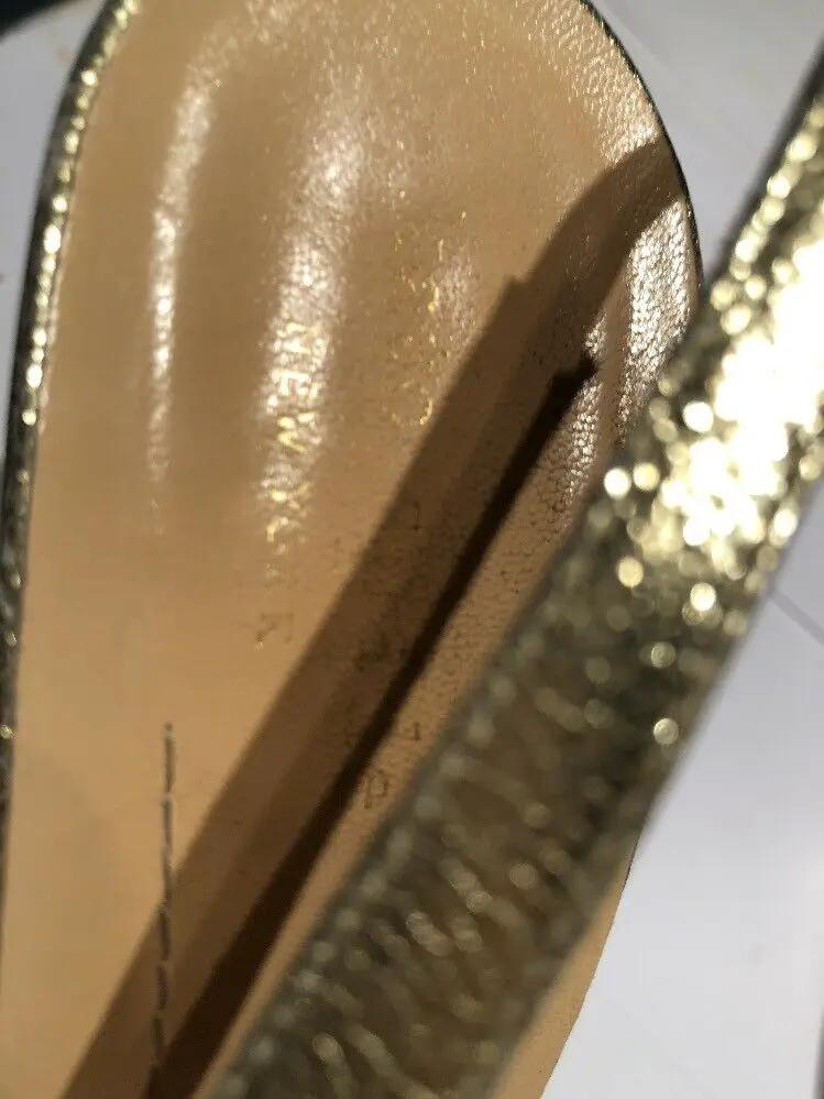 Kate Spade New York Gold Metallic Leather Slingback Pumps Size 7 1/2 B by kate spade new york