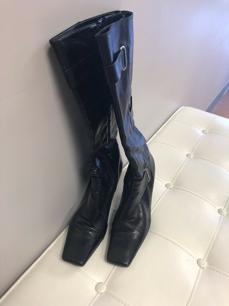 Mint in the Box Giani Bernini Memory Foam Black Leather Boots Sz8.5Med. VGC