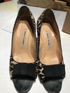 Manola Blahnik Size 41.1/2 Leapord Print  Peep Toe Shoes/10.5