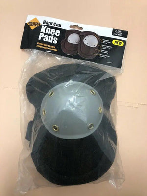 Western Safety HARD CAP KNEE PADS Black Adjustable Elastic Strap 1 SIZE FITS ALL
