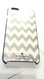 kate spade zig zag striped metallic glitter silver iPhone 6+