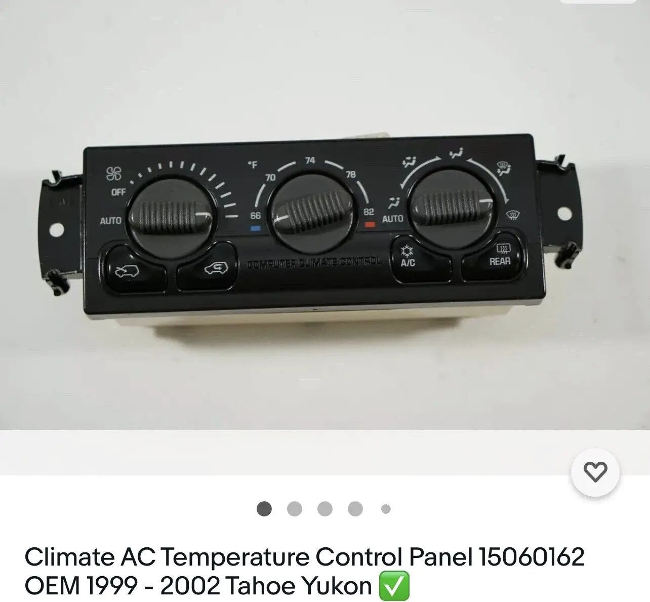 Climate AC Temperature Control Panel 15060162 OEM 1999 - 2002 Tahoe Yukon by GM