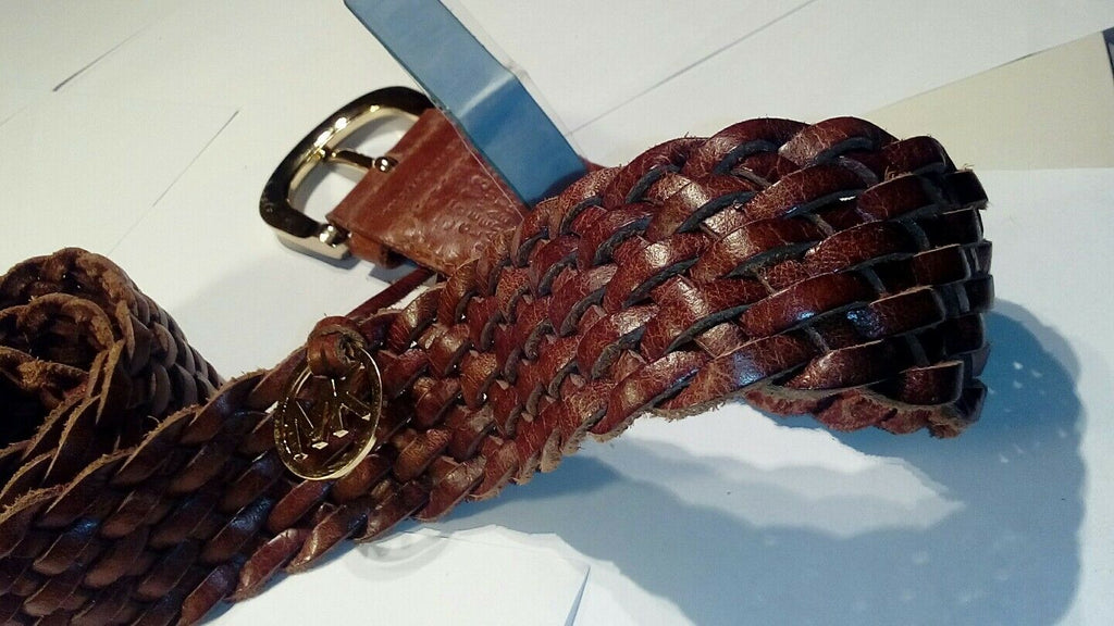 Michael  Brown wooden leather belt size m