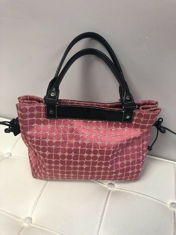KATE SPADE Pink Canvas Tote Shoulder - NO Crossbody STRAP Bag Purse