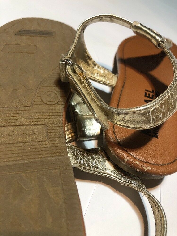 Michael Kors Youth Gold Bling Thong Sandals Size2