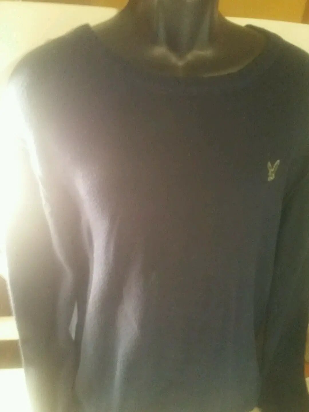 American Eagle large navy blue sweater with a green eagle. by American Eagle Outfitters