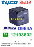 GM 12193602 Tyco 3602 AC Delco D954A Multi Purpose Relay by ACDelco