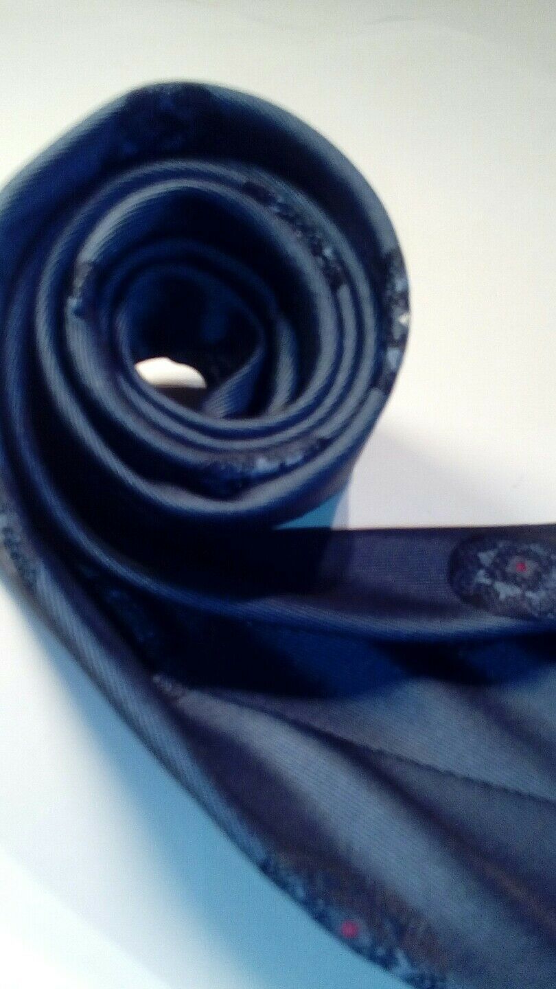 CHRISTIAN DIOR MONSIEUR DARK BLUE  CIRCLES SILK NECKTIE TIE MNO1116C #V15