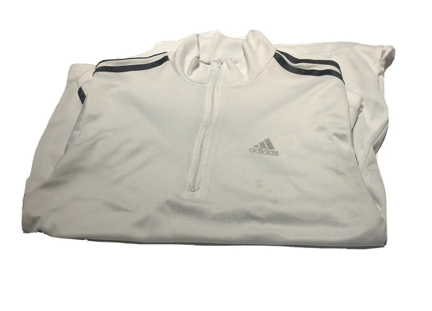 Adidas Large Long Sleeve Zip Up White Mock Neck by adidas