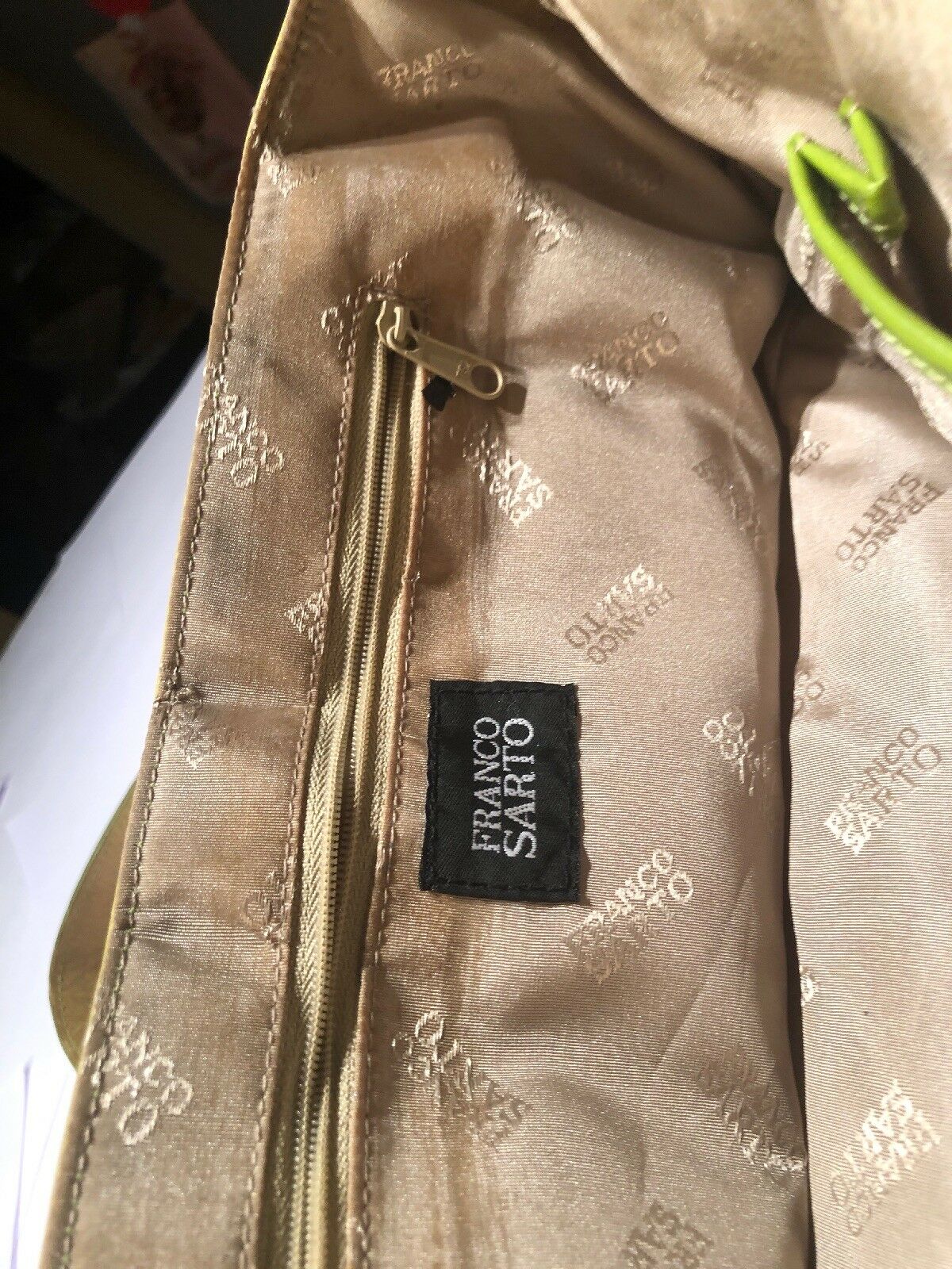 Franco Sarto Leather Satchel Clutch Bag Studded Strap Side Buckle Mustard