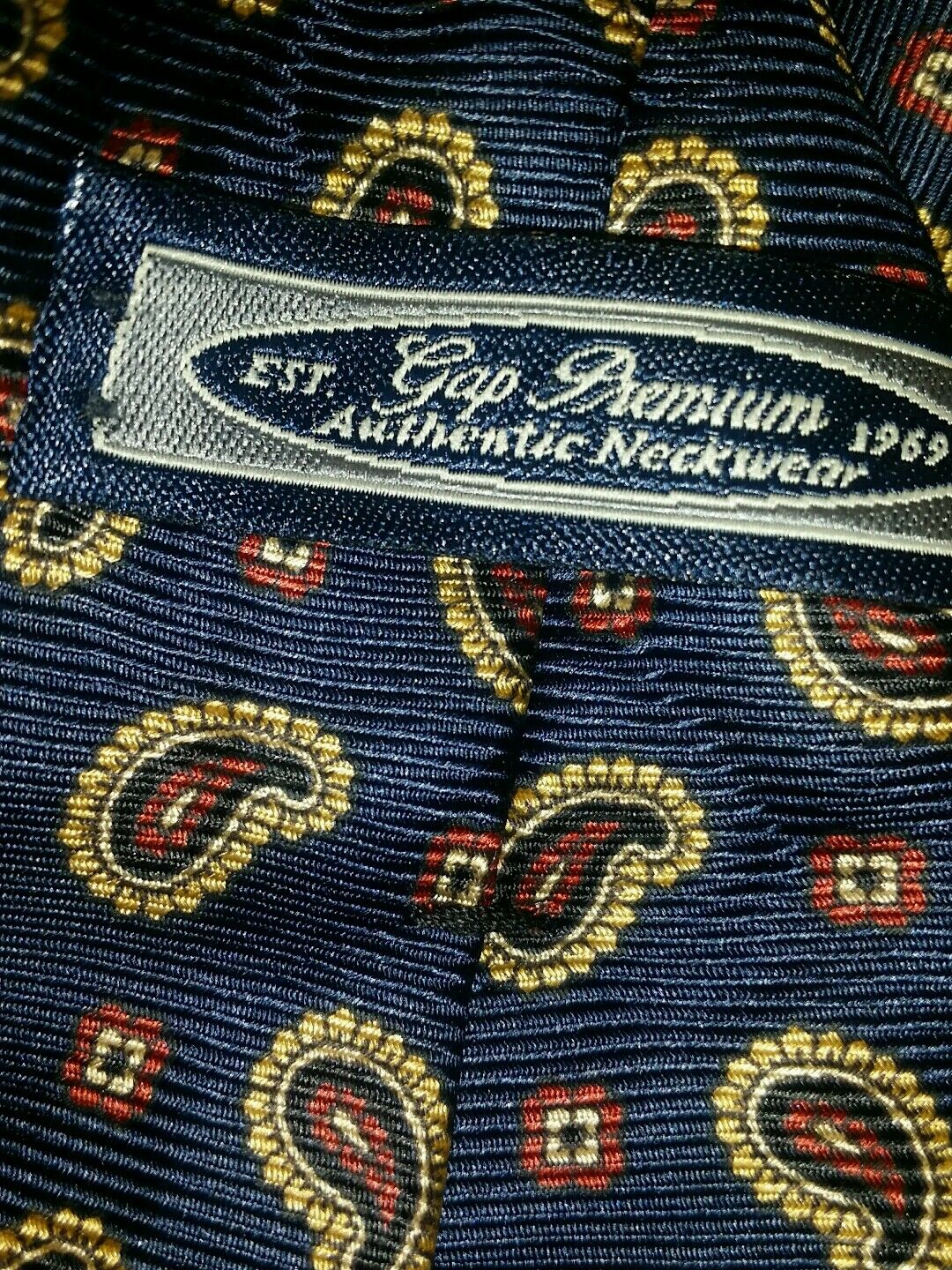 gap blue premium authentic neckwear blue paisley print