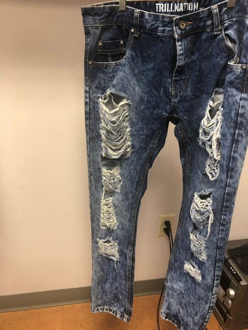 Distressed Trimilation Men's Jeans Size 36 X 30